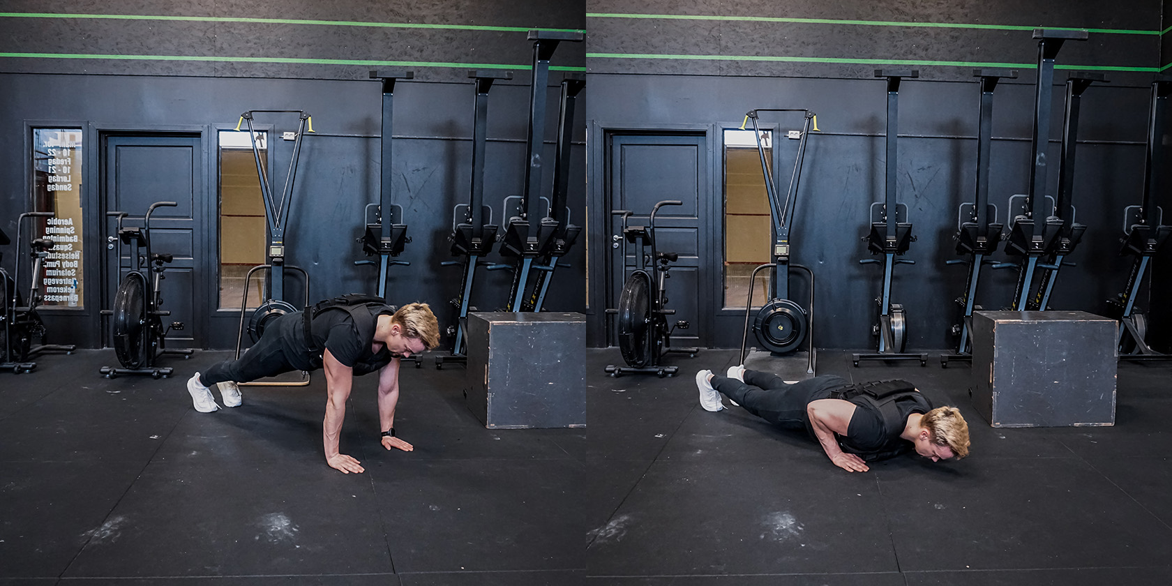 Smala push-ups med viktväst